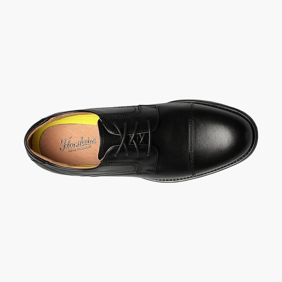 Men's Florsheim Midtown Cap Toe Oxford in Black Leather. 12138 001 - Picture 3 of 7
